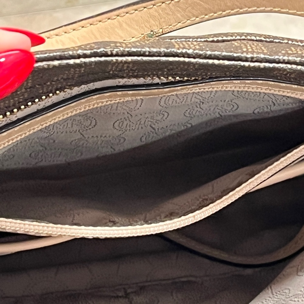 Michael Kors Dark Brown Monogram Shoulder Bag - Picture 3 of 13